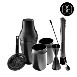 Can Tumbler 7pc Cocktail Kit Black Chrome