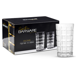 Solitaire High Ball Glass 350ml Pack of 6