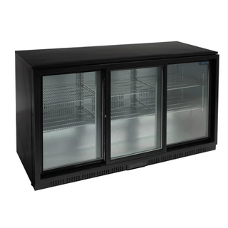 Bar Fridge Polar 3 Sliding Door 320 Litre Black